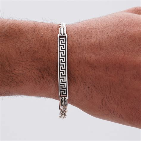 silver versace bracelet men.